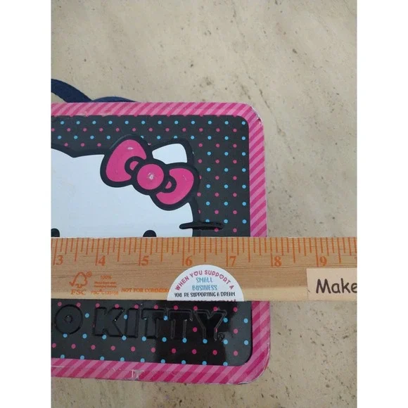 Hello Kitty By Sanrio Pink Bow All Over Print Lunch Box Tin Approx 8"x7"x 4" - Picture 6 of 14